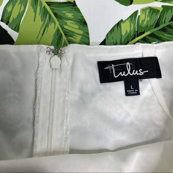 NWT Lulu's 2 Piece Set Lace Skirt Dress Bridal Bachelorette Wedding White L - Picture 8 of 10